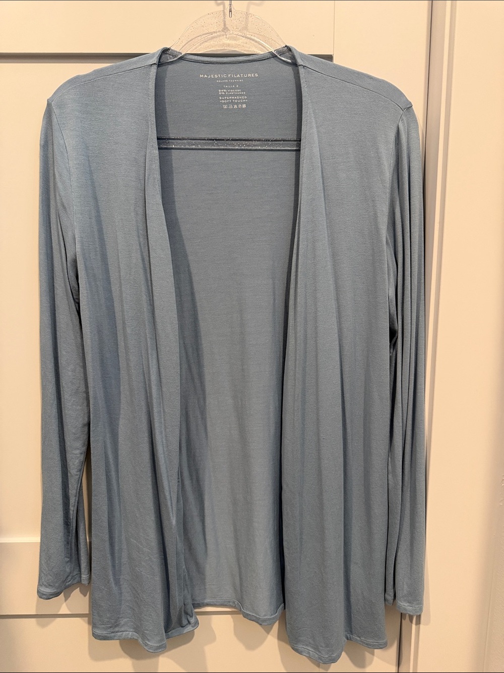 Majestic Filatures Light Blue Long Sleeve Open Cardigan